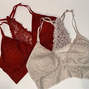 Set of Aerie Lace Bralettes